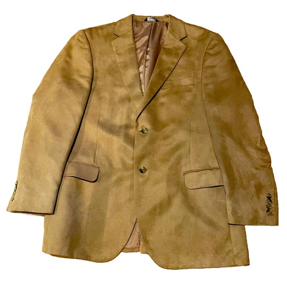 Vintage Men's DOCKERS Tan Sport Coat - Faux Suede Blazer Size 44R - Picture 1 of 8